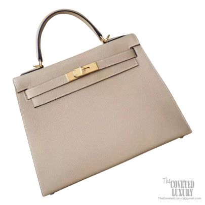 Replica Hermes Kelly Mini II Bag In Gris Tourterelle Epsom Leather GHW