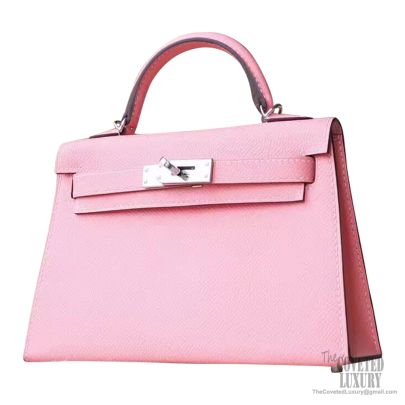 Replica Hermes Kelly Mini II Handmade Bag In Rose Confetti Epsom