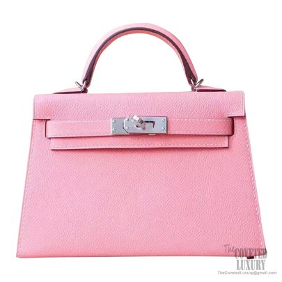 Hermes Mini Kelly II Bag 1q Rose Confetti Epsom PHW