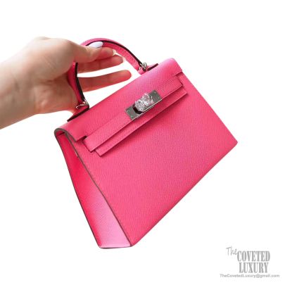 HERMÈS MINI KELLY II 20CM ROSE AZALEE Epsom Leather with Palladium Har –  LuxuryPromise