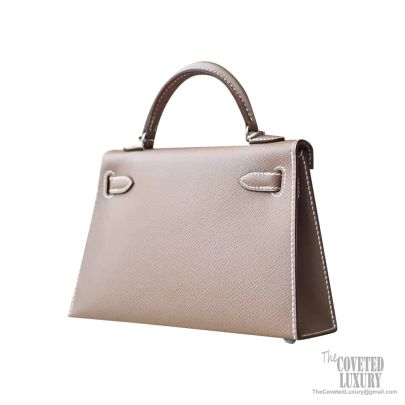 HERMÈS MINIKELLY II ETOUPE 18 VEAU EPSOM GOLD HARDWARE – SukiLux