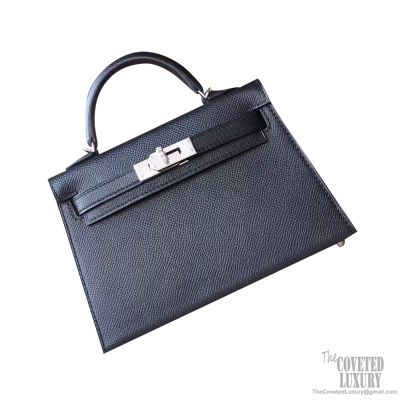 hermes kelly black silver hardware