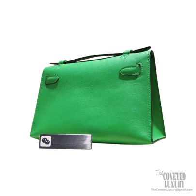 Hermes Mini Kelly 22 Pochette Bag 1k Bambou Swift PHW