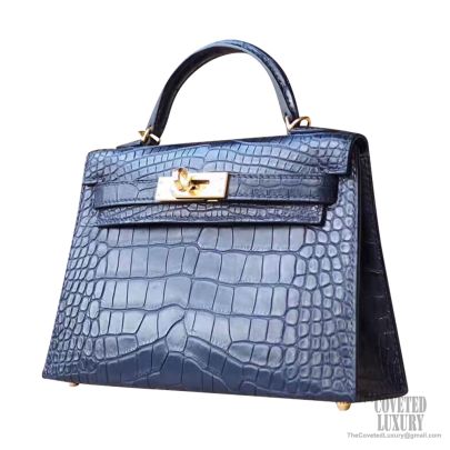 Hermes Mini Kelly I Bag CC95 Braise Shiny Alligator GHW