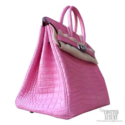 Birkin 25cm porosus crocodile violet phw 