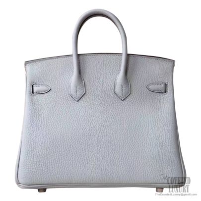 Hermes Birkin 25 Handbag 4Z Gris Mouette Togo GHW