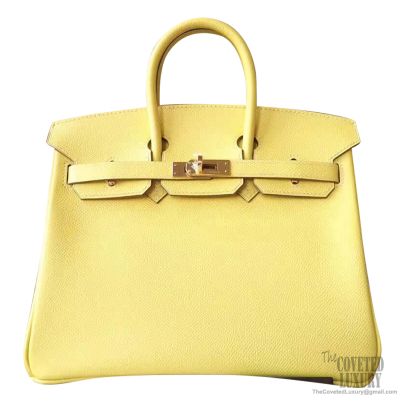 Hermes Birkin bag 35 Soufre Epsom leather Gold hardware