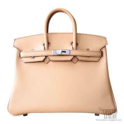 Hermes Birkin 25 Bag ck24 Tabac Camel Swift PHW