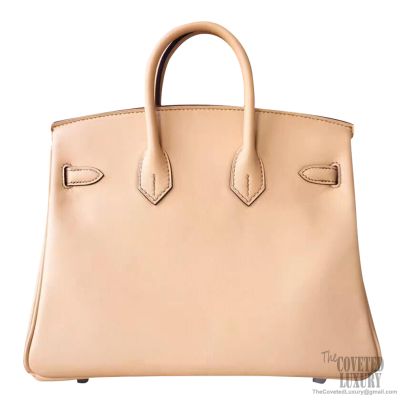 Hermes Birkin 25 Bag ck24 Tabac Camel Swift PHW