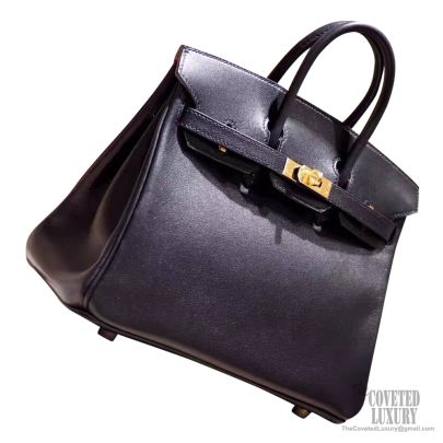 Hermes Birkin bag 25 Black Box calf leather Gold hardware