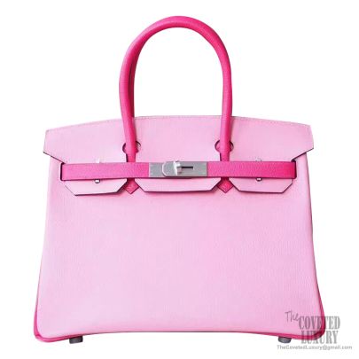 Hermes Birkin 30 Handbag Bicolored p5 Pink Chevre Myzore PHW