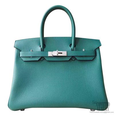 Hermes Birkin 30cm Bag Togo Calfskin Leather Palladium Hardware, Malachite  Z6 - SYMode Vip