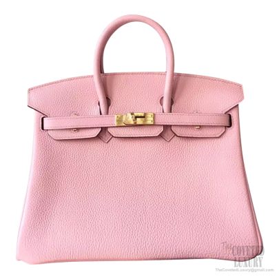 Hermes Rose Sakura Birkin 25 Pink Bag