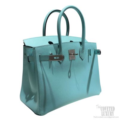 Hermès Bleu Atoll Birkin 30cm of Epsom Leather with Gold