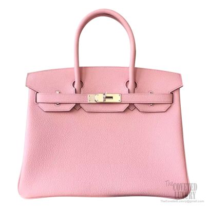 Birkin 30 Custom Made Chèvre Mysore Rose Sakura / Vermillion