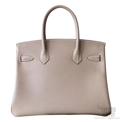 Hermes Birkin 30 Bag ck18 Etoupe Swift Calfskin GHW