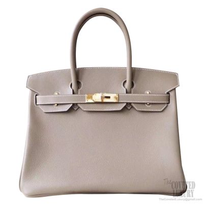 Hermes Birkin Size 25 Etoupe Swift Leather