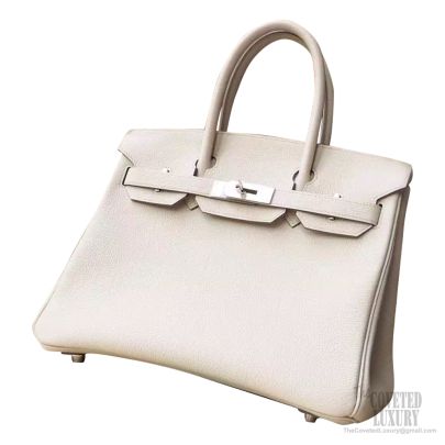 Hermes Birkin 30 Bag ck80 Pearl Grey Togo Calfskin SHW