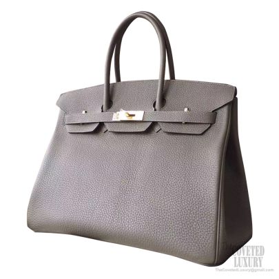 Hermes Birkin 35CM Bag Togo Leather Gold Hardware, 6C Vert Gris