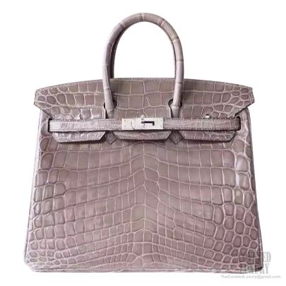 Hermes Birkin 25 Bag ck67 Vert Fonce Shining Niloticus Croc GHW