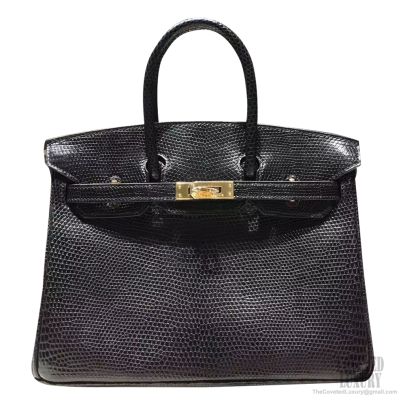 Birkin 25 lizard handbag Hermès Black in Lizard - 24951102