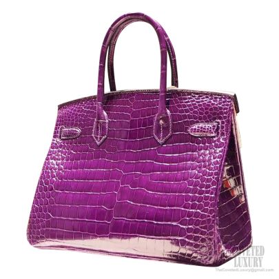 Hermes purple sales birkin crocodile skin