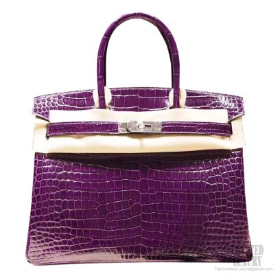 purple crocodile birkin