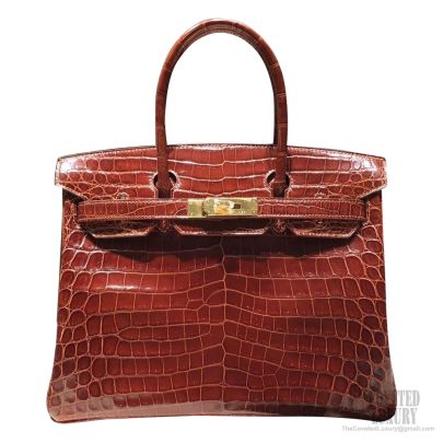 Hermes Birkin 30 Bag ck31 Miel Shining Niloticus Croc GHW