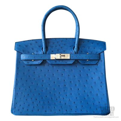 Hermes Birkin 30 Bag Menthe Ostrich SHW