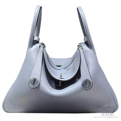 Hermes Lindy 26 Bag J7 Bleu Lin Clemence SHW