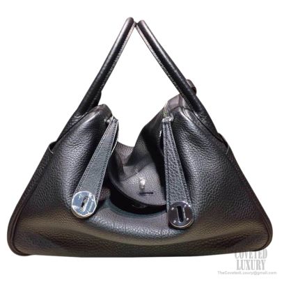 HERMES Taurillon Clemence Lindy 26 Black 1215679