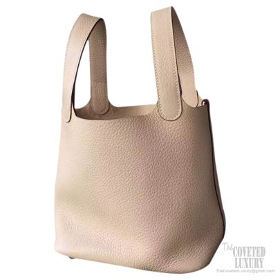 HERMES Picotin Lock 18 Taurillon Clemence Leather Tote Bag Taupe, MavieenmieuxShops