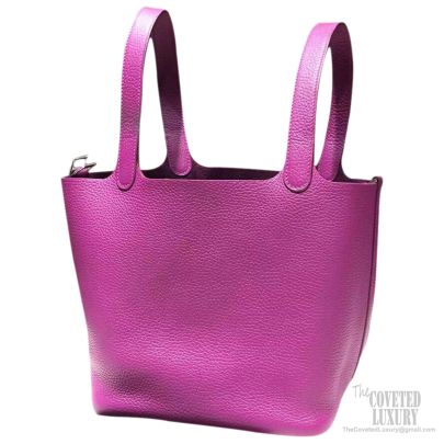 Hermès Clemence Picotin Lock 22 - Pink Bucket Bags, Handbags - HER559375
