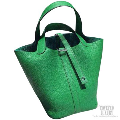 Hermes 31cm Bambou Clemence Leather Picotin Lock TGM Bag - Yoogi's Closet