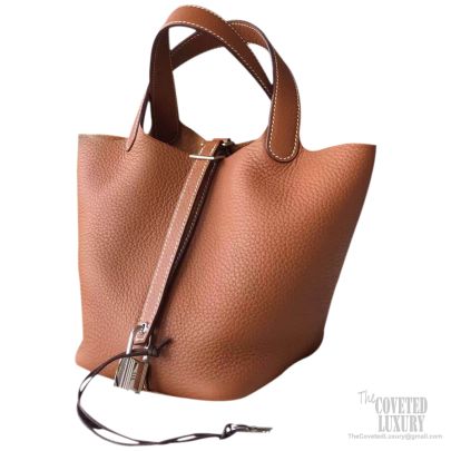 Hermes Picotin Lock 18 Bag Gold CK37 Taurillon Clemence