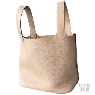 Hermès Etoupe Clémence Picotin Lock 22 Bag ○ Labellov ○ Buy and