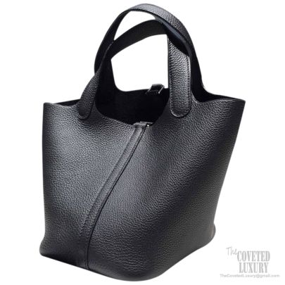 HERMES Picotin GM Tote Bag Hand Bag Taurillon Clemence Black