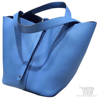 Hermes Picotin Lock 22 Bag Blue Paradise 2T Taurillon Clemence