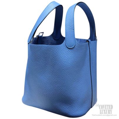 Hermes Picotin Lock 22 Bag Blue Paradise 2T Taurillon Clemence