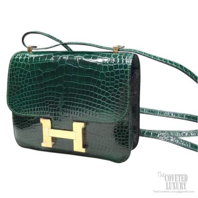 hermes vert fonce crocodile
