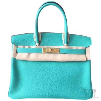 Hermes Birkin 30 Bag Lagoon 7V Togo GHW