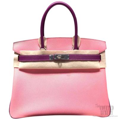 Hermes Birkin bag 30 Rose confetti Epsom leather Silver hardware