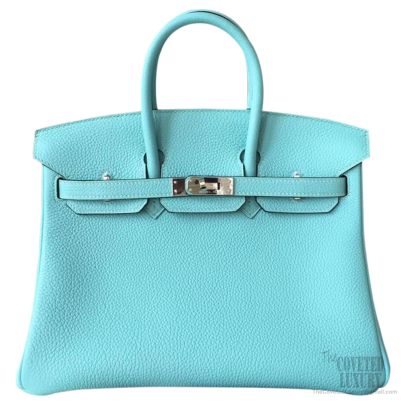 Hermes Birkin 25 Bag 3p Blue Atoll Togo PHW