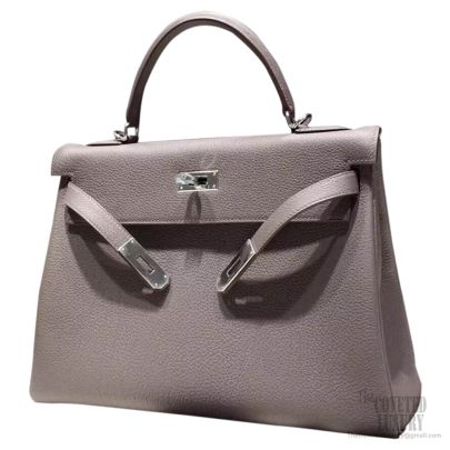 Hermes Kelly 32 Bag Etain 8F Togo SHW