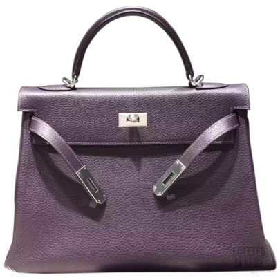 Hermes Kelly 32 Bag Raisin ck59 Togo SHW