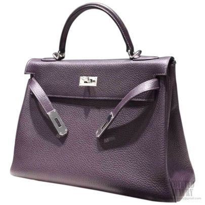 Hermes Kelly 32 Bag Raisin ck59 Togo SHW