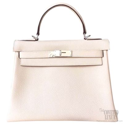 Hermes Kelly 32 Bag Craie Togo SHW