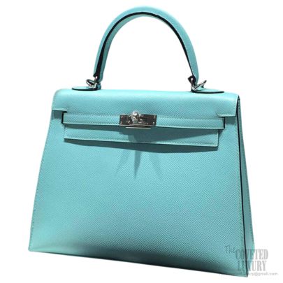 Hermes Kelly 32 Blue Atoll 3P Epsom SHW