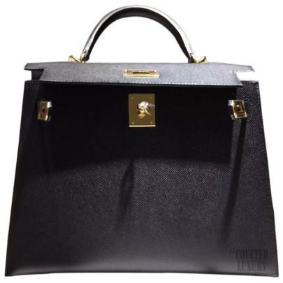 Hermes kelly 28 Black gold hardware