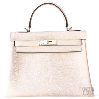 Hermes Kelly 28 Bag Craie Togo Leather SHW